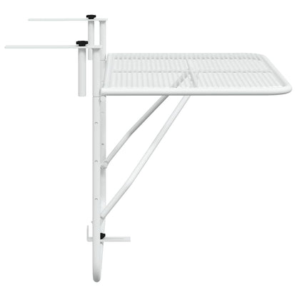 Balcony Table White 60x40 cm Steel
