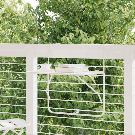 340916 vidaXL Balcony Table White 60x40 cm Steel