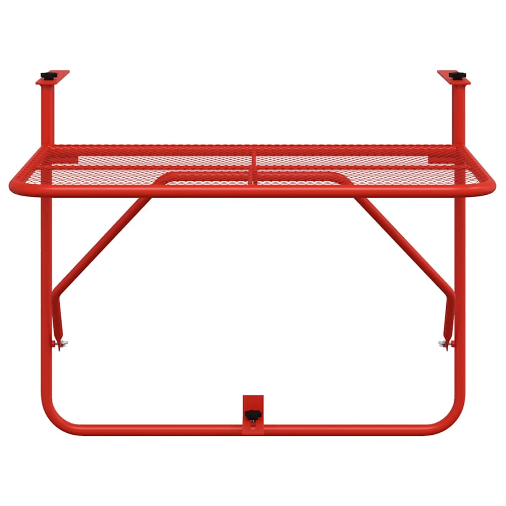 Balcony Table Red 60x40 cm Steel