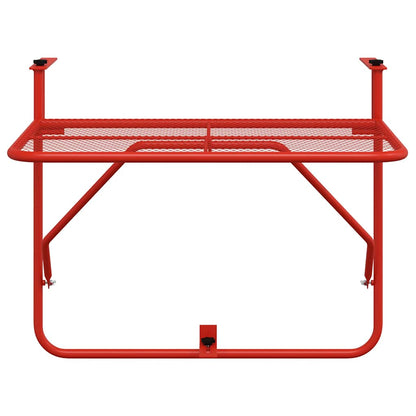 Balcony Table Red 60x40 cm Steel