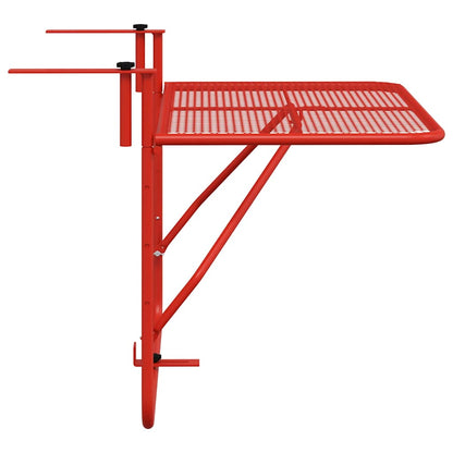 Balcony Table Red 60x40 cm Steel