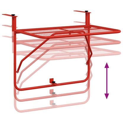 Balcony Table Red 60x40 cm Steel