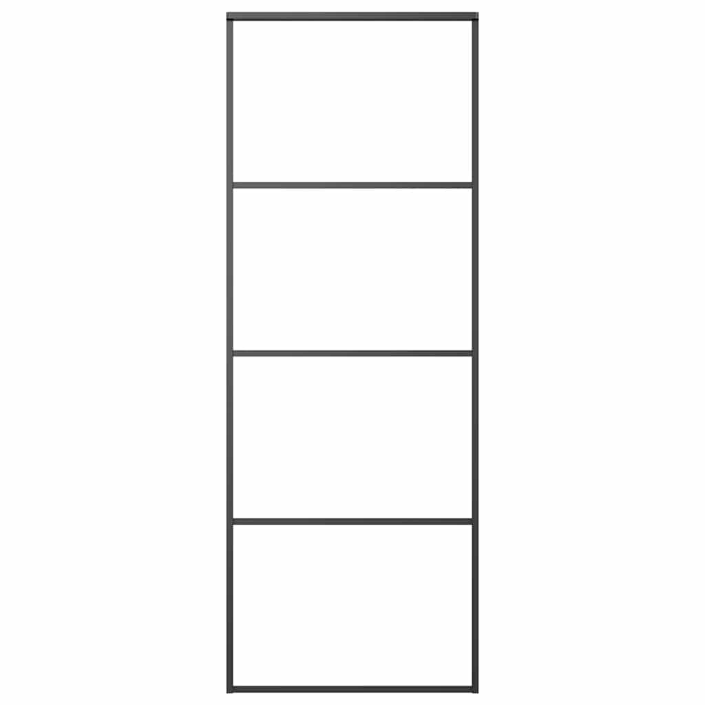 Sliding Door Frosted ESG Glass and Aluminium 76x205 cm Black