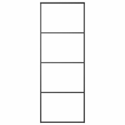 Sliding Door Frosted ESG Glass and Aluminium 76x205 cm Black