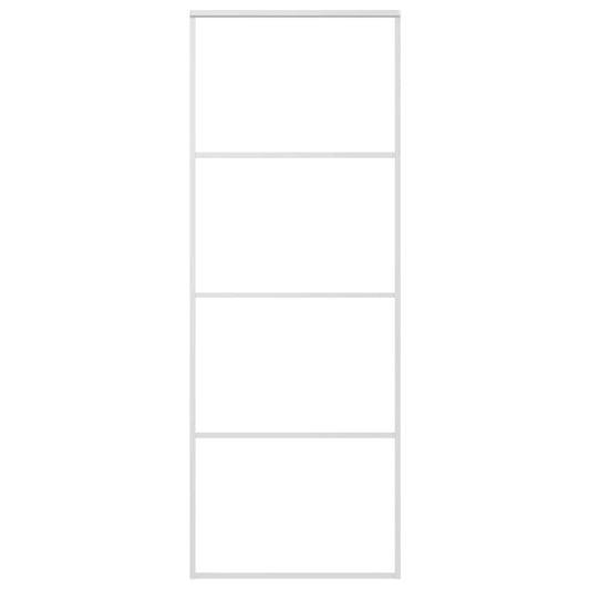 151656 vidaXL Sliding Door ESG Glass and Aluminium 76x205 cm White