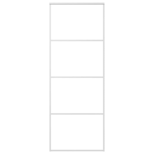 151657 vidaXL Sliding Door Frosted ESG Glass and Aluminium 76x205 cm White