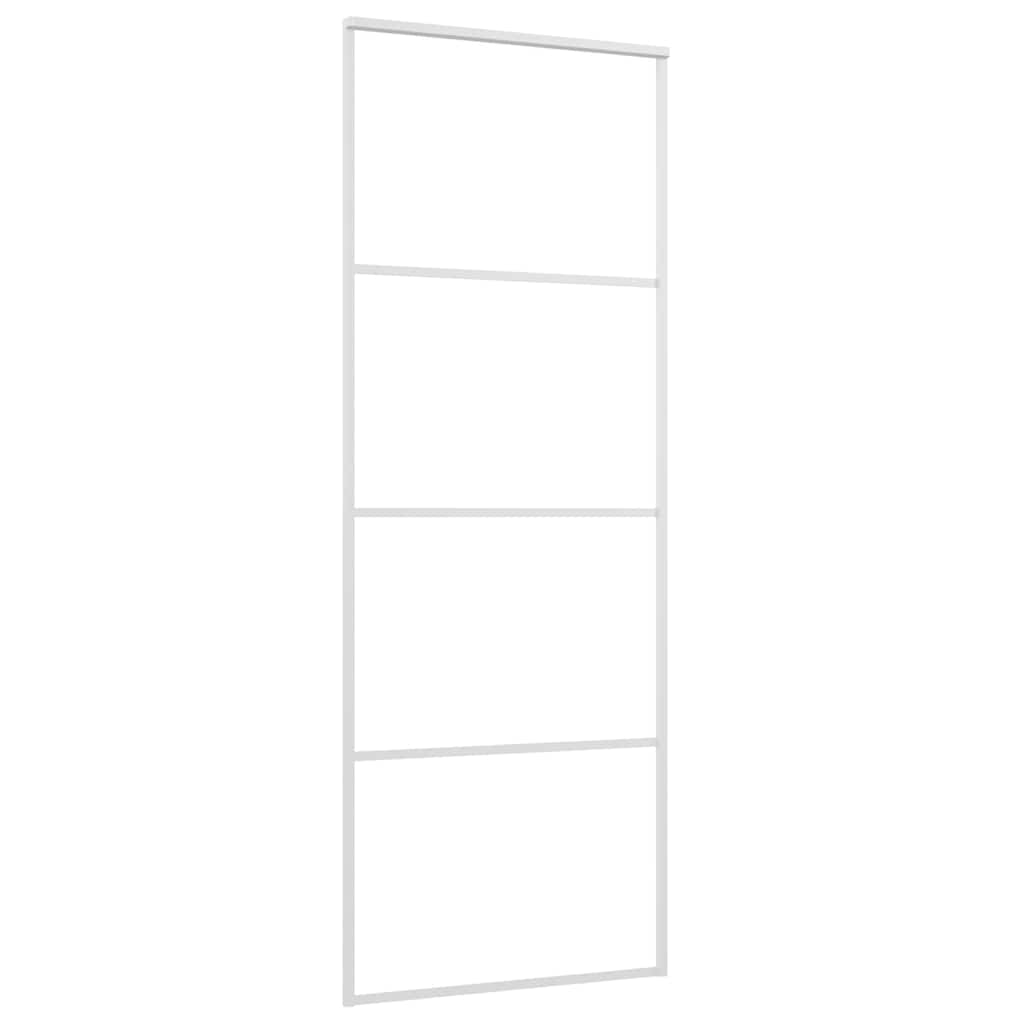 151657 vidaXL Sliding Door Frosted ESG Glass and Aluminium 76x205 cm White