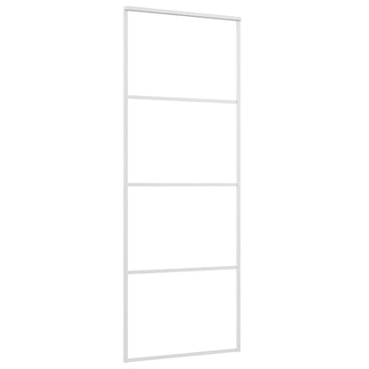 151657 vidaXL Sliding Door Frosted ESG Glass and Aluminium 76x205 cm White