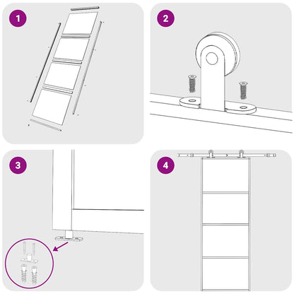 151657 vidaXL Sliding Door Frosted ESG Glass and Aluminium 76x205 cm White