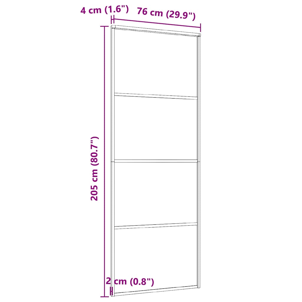 151657 vidaXL Sliding Door Frosted ESG Glass and Aluminium 76x205 cm White