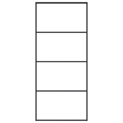 Sliding Door Frosted ESG Glass and Aluminium 90x205 cm Black