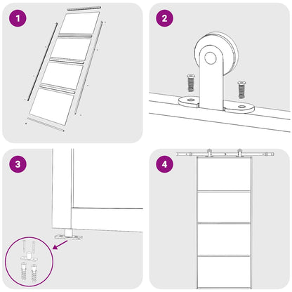 Sliding Door Frosted ESG Glass and Aluminium 90x205 cm Black