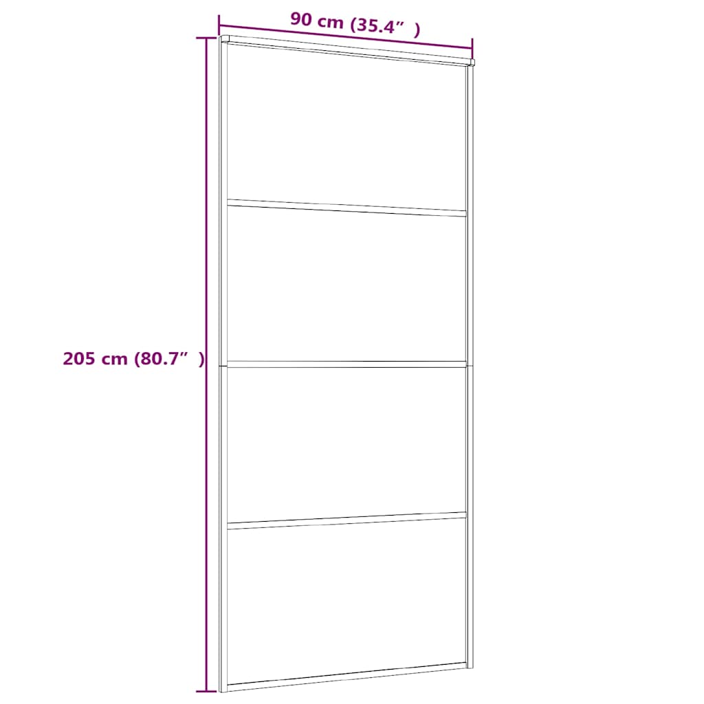 151660 vidaXL Sliding Door ESG Glass and Aluminium 90x205 cm White