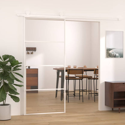 151660 vidaXL Sliding Door ESG Glass and Aluminium 90x205 cm White