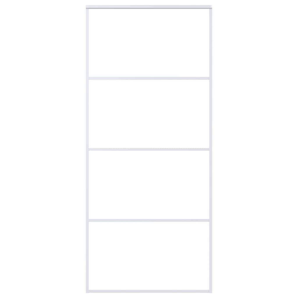 Sliding Door Frosted ESG Glass and Aluminium 90x205 cm White