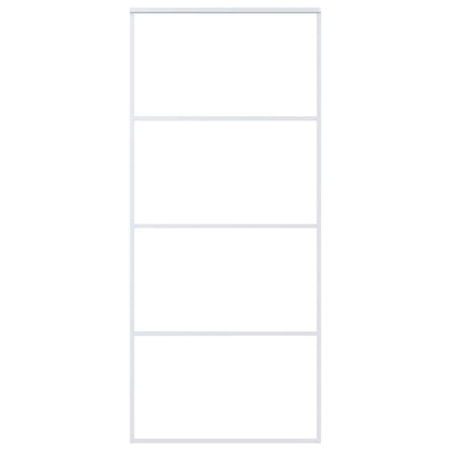 Sliding Door Frosted ESG Glass and Aluminium 90x205 cm White