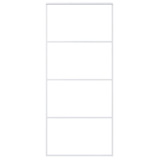 151661 vidaXL Sliding Door Frosted ESG Glass and Aluminium 90x205 cm White