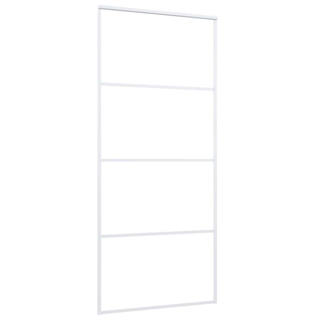 Sliding Door Frosted ESG Glass and Aluminium 90x205 cm White