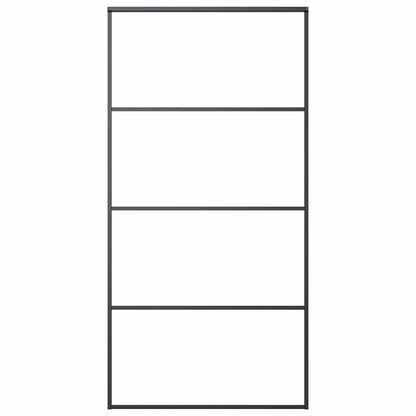 Sliding Door Frosted ESG Glass and Aluminium 102.5x205 cm Black