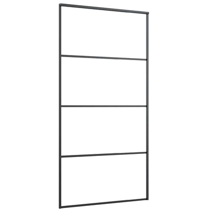 Sliding Door Frosted ESG Glass and Aluminium 102.5x205 cm Black