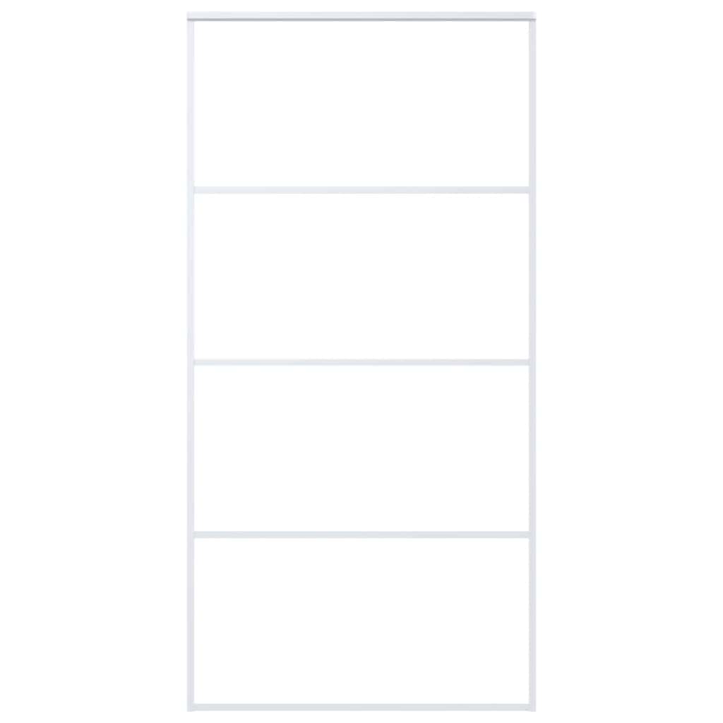 Sliding Door ESG Glass and Aluminium 102.5x205 cm White