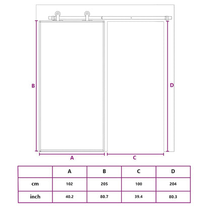 Sliding Door ESG Glass and Aluminium 102.5x205 cm White