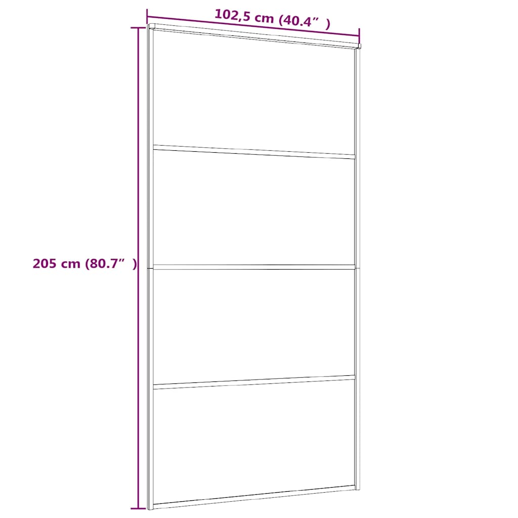 Sliding Door Frosted ESG Glass and Aluminium 102.5x205 cm White