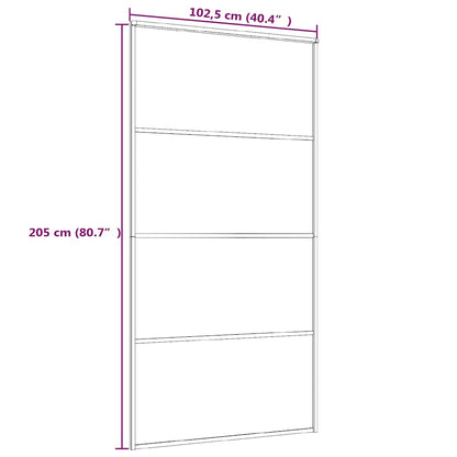 Sliding Door Frosted ESG Glass and Aluminium 102.5x205 cm White