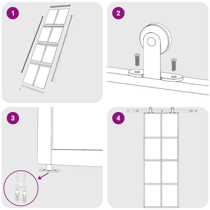 Sliding Door Black 76x205 cm ESG Glass and Aluminium
