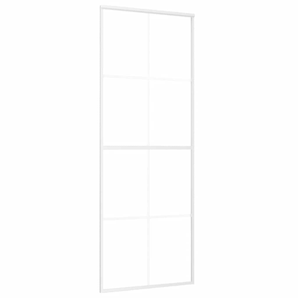 Sliding Door ESG Glass and Aluminium 76x205 cm White