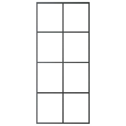 Sliding Door Black 90x205 cm ESG Glass and Aluminium