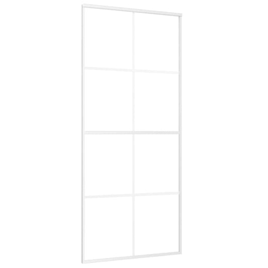 151672 vidaXL Sliding Door ESG Glass and Aluminium 90x205 cm White