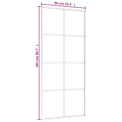 Sliding Door Frosted ESG Glass and Aluminium 90x205 cm White