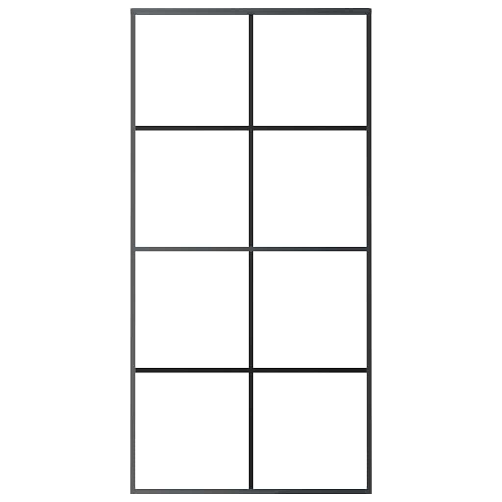 Sliding Door Black 102.5x205 cm ESG Glass and Aluminium