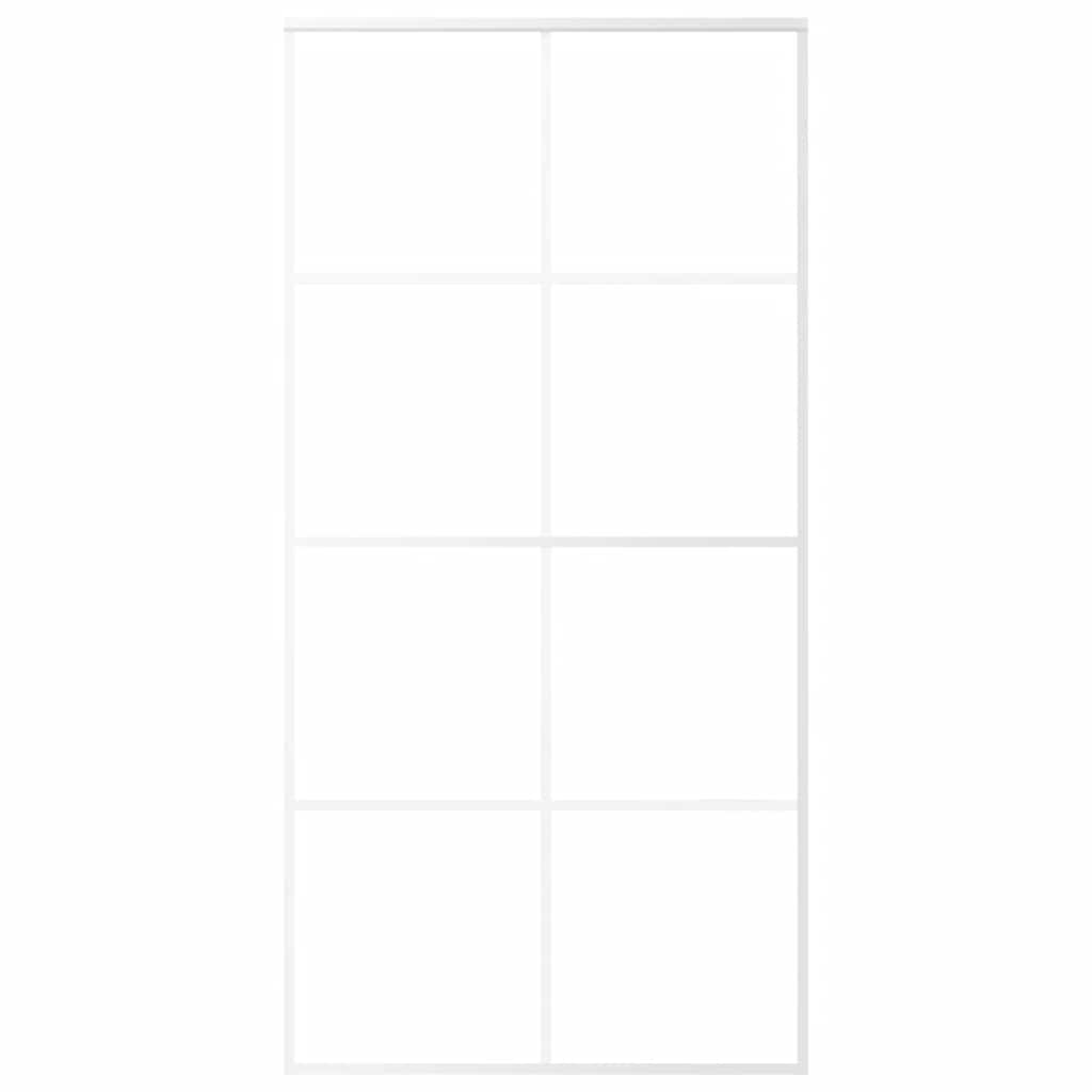 Sliding Door ESG Glass and Aluminium 102.5x205 cm White