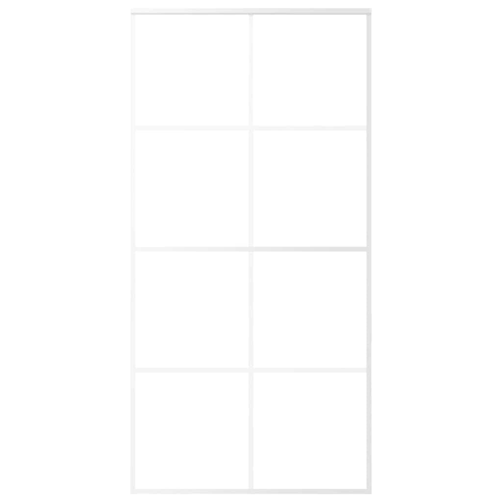 Sliding Door Frosted ESG Glass and Aluminium 102.5x205 cm White