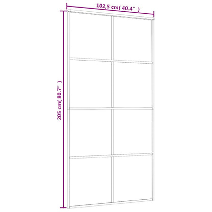 Sliding Door Frosted ESG Glass and Aluminium 102.5x205 cm White
