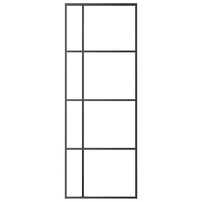 151678 vidaXL Sliding Door ESG Glass and Aluminium 76x205 cm Black
