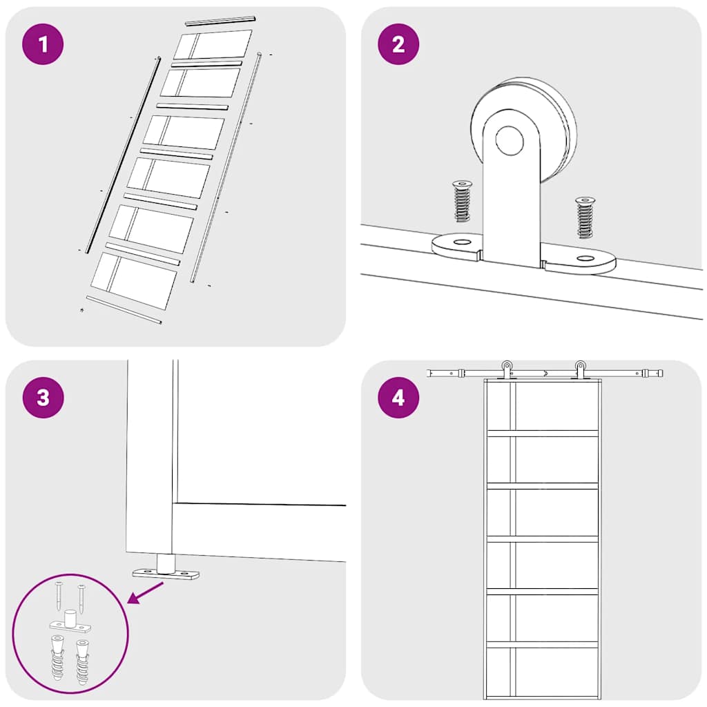 Sliding Door ESG Glass and Aluminium 76x205 cm Black