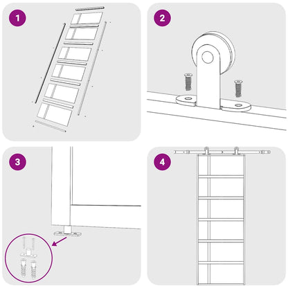 Sliding Door ESG Glass and Aluminium 76x205 cm Black