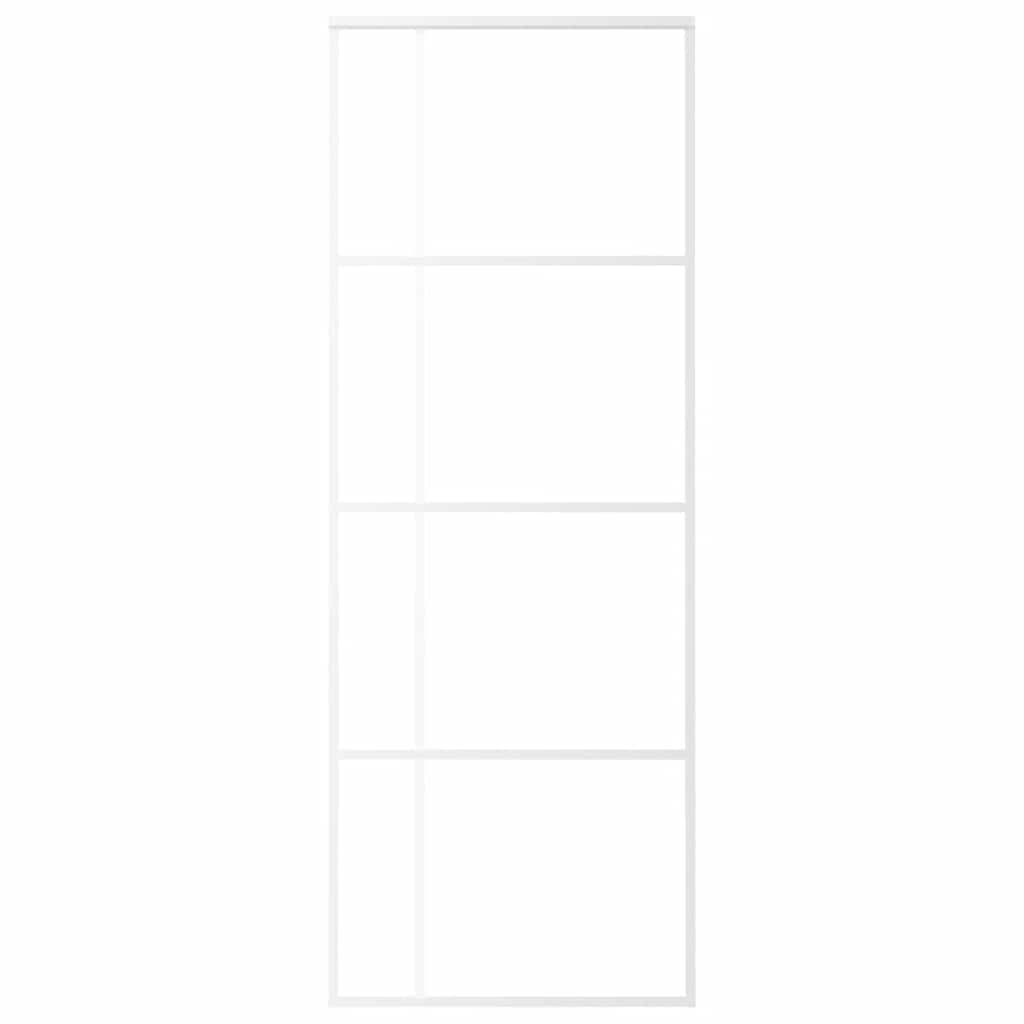 Sliding Door Frosted ESG Glass and Aluminium 76x205 cm White