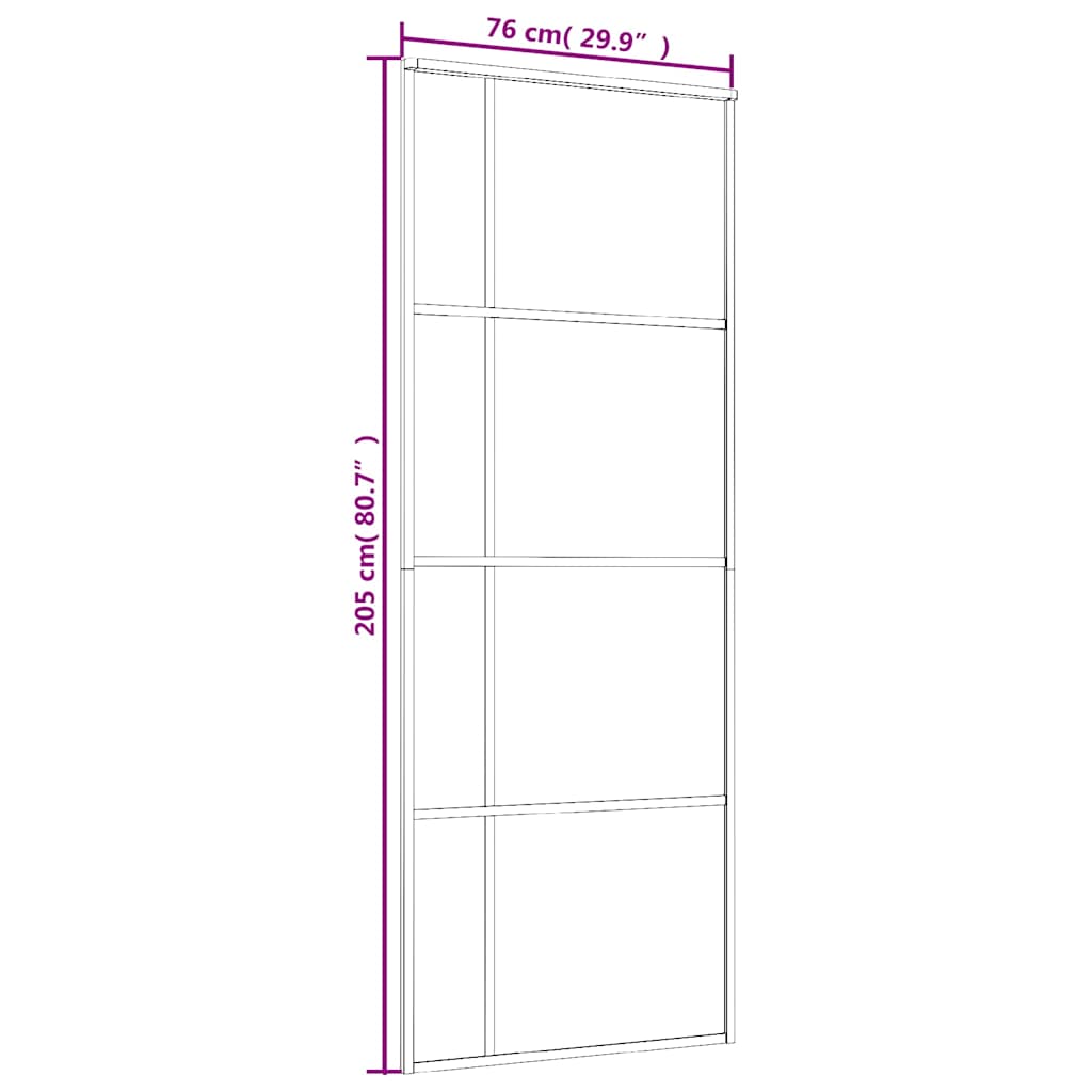 151681 vidaXL Sliding Door Frosted ESG Glass and Aluminium 76x205 cm White