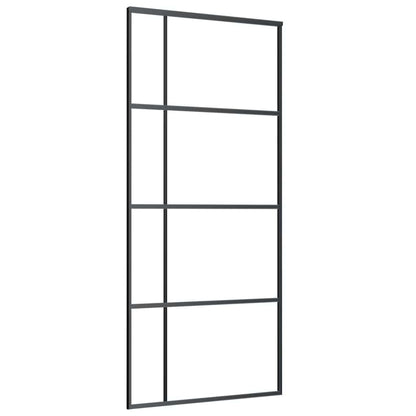 151682 vidaXL Sliding Door ESG Glass and Aluminium 90x205 cm Black