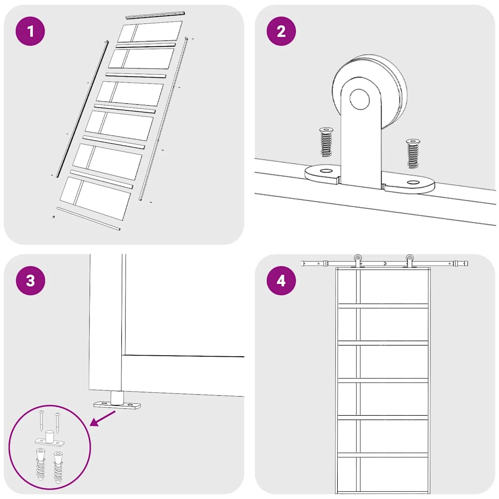 Sliding Door ESG Glass and Aluminium 90x205 cm Black