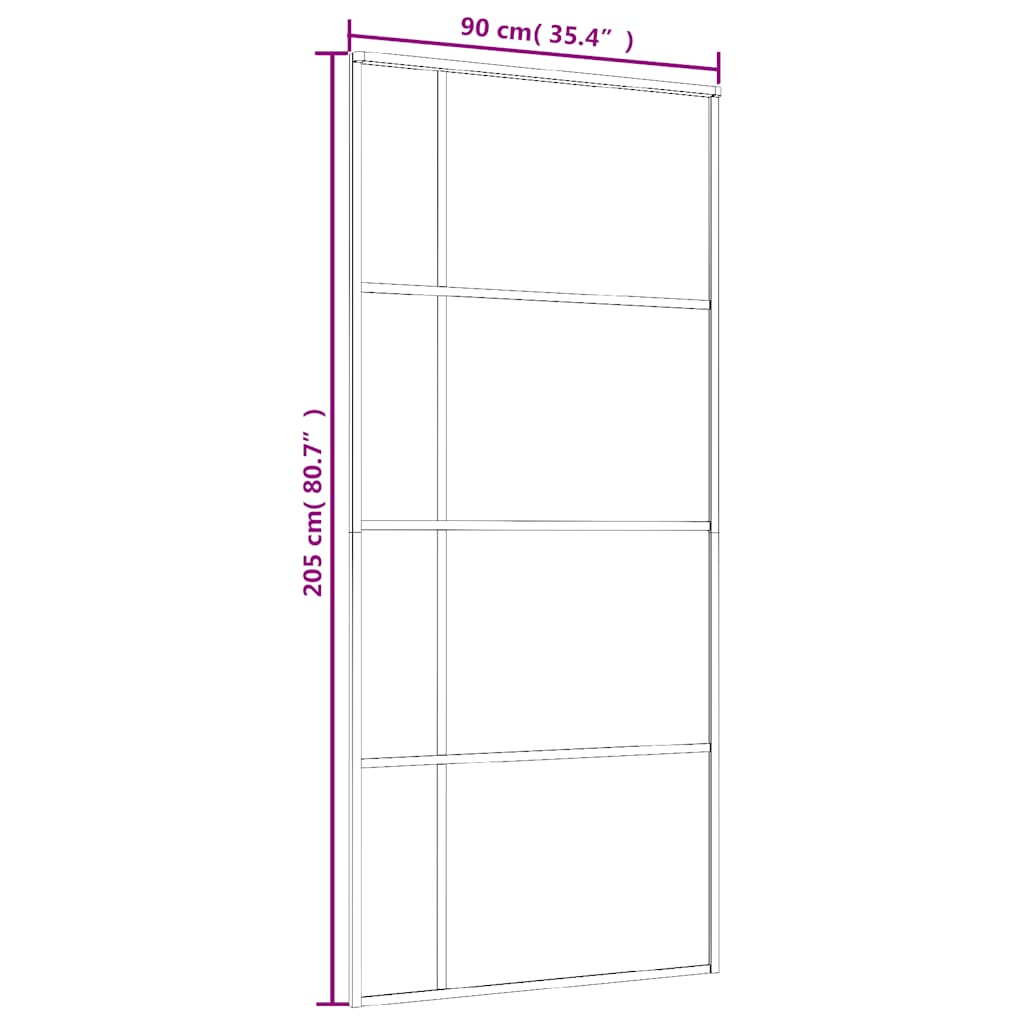 Sliding Door ESG Glass and Aluminium 90x205 cm Black
