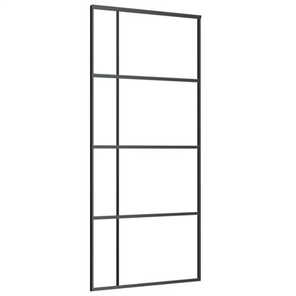 Sliding Door Frosted ESG Glass and Aluminium 90x205 cm Black