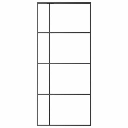 Sliding Door Frosted ESG Glass and Aluminium 90x205 cm Black