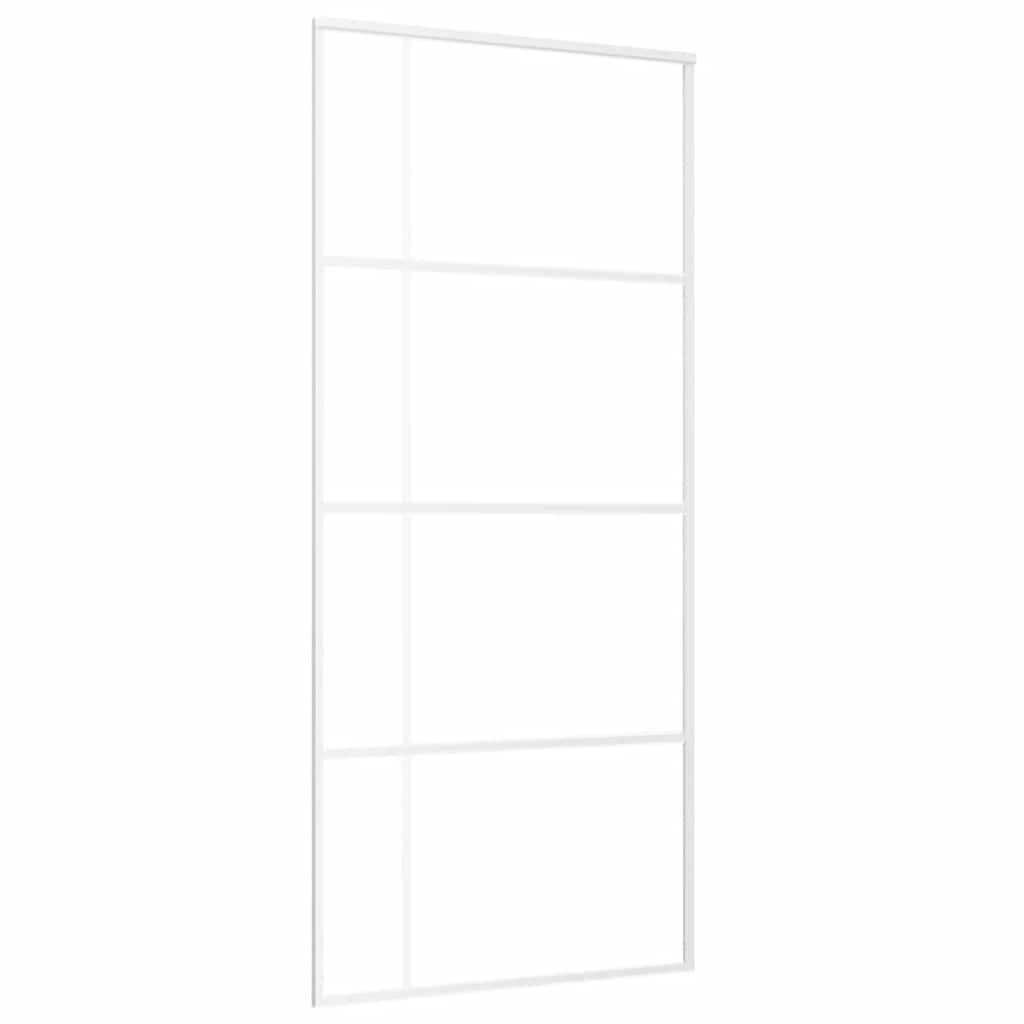 Sliding Door ESG Glass and Aluminium 90x205 cm White