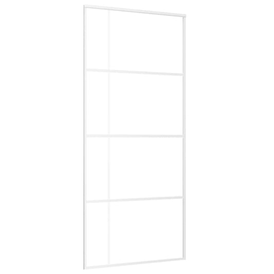 151684 vidaXL Sliding Door ESG Glass and Aluminium 90x205 cm White