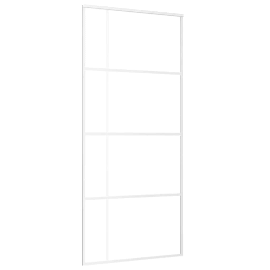 Sliding Door Frosted ESG Glass and Aluminium 90x205 cm White